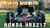 Honda Hrx217 Mowing Low With A Rotary Mower