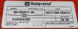 Husqvarna Hu800 Awd All Wheel Drive Self Propelled Gas Lawn Mower Perfect