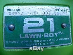 Lawn Boy, vintage, 21 inch self propelled mower, 2 cycle, JC Penney model 0392