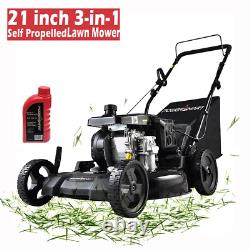 Lawn Mower, 209CC 4-Stroke Cordless Mower Gas Powered, Lawn Mower Self-Propelled