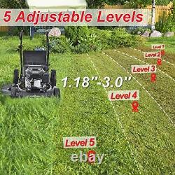 Lawn Mower, 22-inch & 170CC, Gas Powered Self-Propelled Lawn Mower with 4