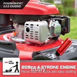 Lawn Mower Gas Powered withBag 21 with 209CC 4-Stroke Engine 3 in 1 (1.18-3.0H)