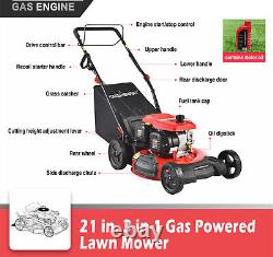 Lawn mower self-propelled 21 gas driven 3 into 1 09cc 4 stroke engine oil