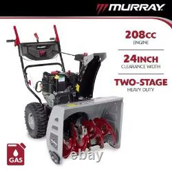 MurrayFlurry XL 24 in. 208 CC Self Propelled 2-Stage Gas Snow Blower