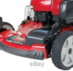 Outdoor Self Propelled Gas Lawn Mower Manual Start Steel 4 Wheel Drive 22 Inches