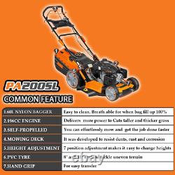 PROYAMA 196CC 22INCH Deck 4-In-1 Self-Propelled Gas Powered Lawn Mower with Bagg