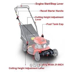 PowerSmart 21-in 3-in-1 Lawn Mower Easy Gas Push Start in Adjustable Height