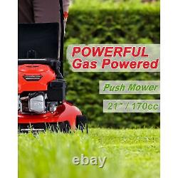 PowerSmart 21-in 3-in-1 Lawn Mower Easy Gas Push Start in Adjustable Height