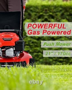 PowerSmart DB2194PR 21 3-in-1 Gas Push Lawn Mower 170cc with Steel Deck