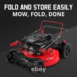 PowerSmart Gas Self-Propelled Lawn Mower, 21 Steel Deck, 170cc, 3-IN-1 Mowing