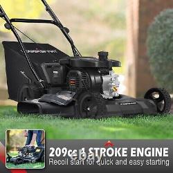 PowerSmart Push Lawn Mower Gas Powered 4-Stroke Engine withBag, Adjustable Heights