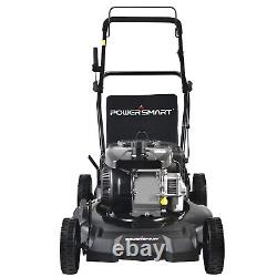 PowerSmart Push Lawn Mower Gas Powered 4-Stroke Engine withBag, Adjustable Heights