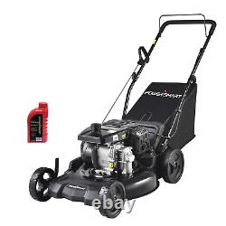 PowerSmart Push Lawn Mower Gas Powered 4-Stroke Engine withBag, Adjustable Heights