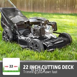 Power Smart 22-Inch 3-In-1 Gas Powered Self-Propelled Lawn Mower with 200Cc Engi