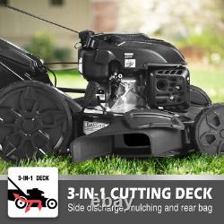 Power Smart 22-Inch 3-In-1 Gas Powered Self-Propelled Lawn Mower with 200Cc Engi