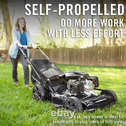 Power Smart 22-Inch 3-In-1 Gas Powered Self-Propelled Lawn Mower with 200Cc Engi