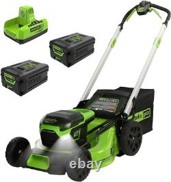 Powerful 60V Self-Propelled Mower 21 Cutting Width, LED Lights & Waterproof