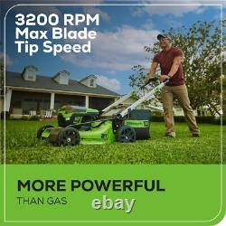 Powerful 60V Self-Propelled Mower 21 Cutting Width, LED Lights & Waterproof