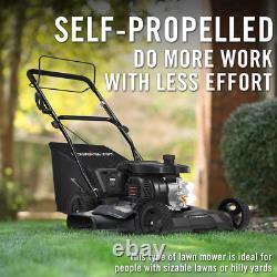 Powersmart Lawn Mower, Gas Powered Self Propelled Lawn Mower with 21 Inch Cuttin