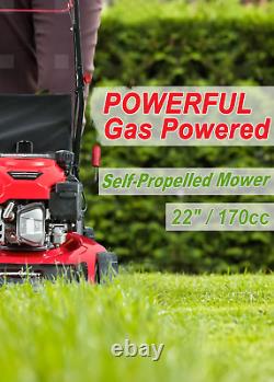 Powersmart PSM9422SR 22 In. 3-In-1 170 Cc Gas Self Propelled Lawn Mower