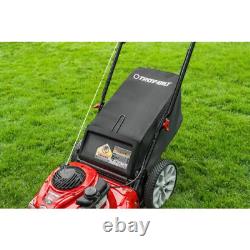 Push Lawn Mower 21-Inch 2-in-1 140 cc Gas High Rear Wheels Red Black