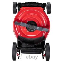 Push Lawn Mower 21-Inch 2-in-1 140 cc Gas High Rear Wheels Red Black