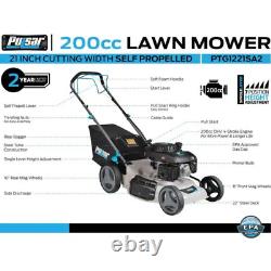 Push Lawn Mower Walk-Behind Gas 200cc Recoil Start 21 inch Adjustable Height