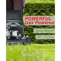 Self Propelled Gas Lawn Mower 22 3 in 1 Walk Behind Backyard Garden Grass Yard