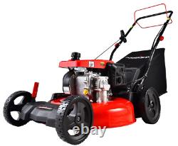 Self Propelled Lawn Mower DB2194SH 3 In 1 Gas 8 Rear Wheel Bag Side Discharge