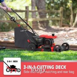 Self Propelled Lawn Mower Gas Powered 21 Inch 3-in-1 with Bag Oil Included