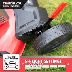 Self Propelled Lawn Mower Gas Powered 21 Inch 5 Adjustable Heights Oil Included