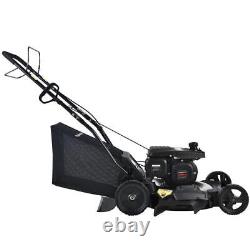 Self Propelled Lawn Mower Gas Powered 21 Inch with Bag 5 Adjustable Heights