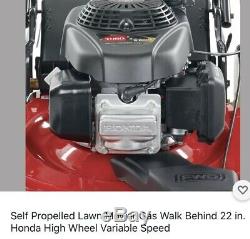 Self Propelled Lawn Mower Gas Walk Behind 22 in. Honda High Wheel Variable Speed