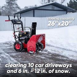 Snow Blower Gas Powered 212cc Engine Electric Start LED Lights Self Propelled