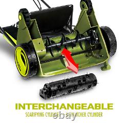 Sun Joe Electric Lawn Dethatcher + Scarifier With Collection Bag, 13-inch 12-Amp