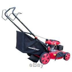 Walk Behind Push Lawn Mower Gas Self Propelled 22in 196cc 3 in 1 Bag Wheel Blade