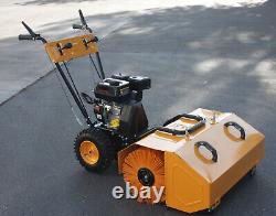Walk Behind Snow Dust Sweeper Broom Lawn Gravel Turf Driveway By 6.5HP Gas Power
