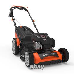 YARD FORCE Lawn Mower 21 in. 163 cc Self Propelled Push Button Start Stamped