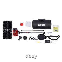 Balayeuse à main à essence 52CC pour allée, gazon artificiel et nettoyage de la neige