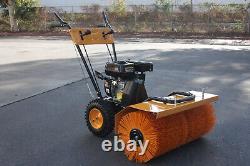 Balayeuse de pelouse, de neige et de gazon à traction arrière de 6,5 HP avec collecteur de poussière et BROSSE SUPPLÉMENTAIRE