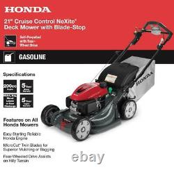 Honda 21. Nexite Pont 4-en-1 Sélectionnez Walk Drive Gas Behind Autopropulsés