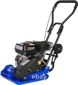 Plaque vibrante compacteuse, moteur à essence de 6,5HP 196cc, 5500 VPM, force de compactage de 2500 lbs.