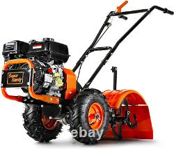 Superhandy Motobineuse à dents arrière 7HP, Largeur de 16 pouces et Profondeur de 12 pouces, Cultivateur de jardin