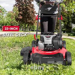 Tondeuse à gaz autoportée Powersmart, 22 pouces, 140 cc Briggs et Stratton E55