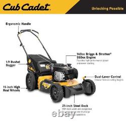 Tondeuse à gazon à essence Cub Cadet 3-en-1 21 avec moteur Briggs + Stratton 140cc et sac de ramassage