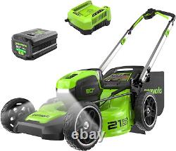 Tondeuse à gazon autotractée 80V 21 avec batterie 4Ah & 2Ah + chargeur rapide