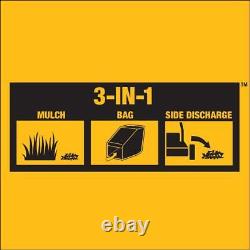 Tondeuse à gazon autotractée à essence Dewalt 163cc Brigg+Stratton à propulsion arrière 3-en-1