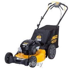Tondeuse à gazon autotractée à essence Dewalt 163cc Brigg+Stratton à propulsion arrière 3-en-1