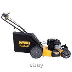 Tondeuse à gazon autotractée à essence Dewalt 163cc Brigg+Stratton à propulsion arrière 3-en-1