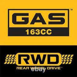 Tondeuse à gazon autotractée à essence Dewalt 163cc Brigg+Stratton à propulsion arrière 3-en-1